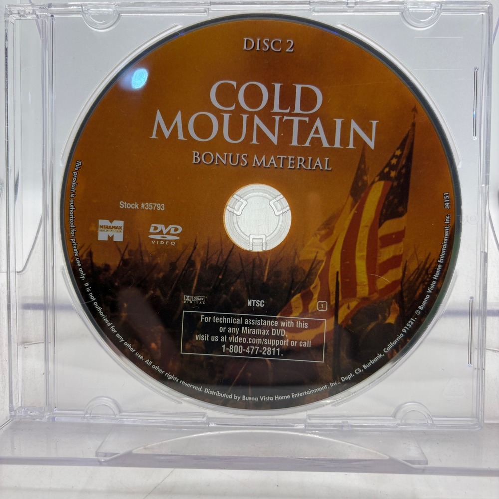 Cold Mountain Bonus Material Disc 2 DVD Replacement Movie Miramax Stock 35793